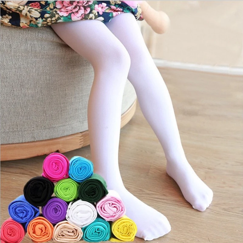 Estate primavera Color caramella bambini collant danza classica collant per ragazze calza bambini velluto solido collant bianco