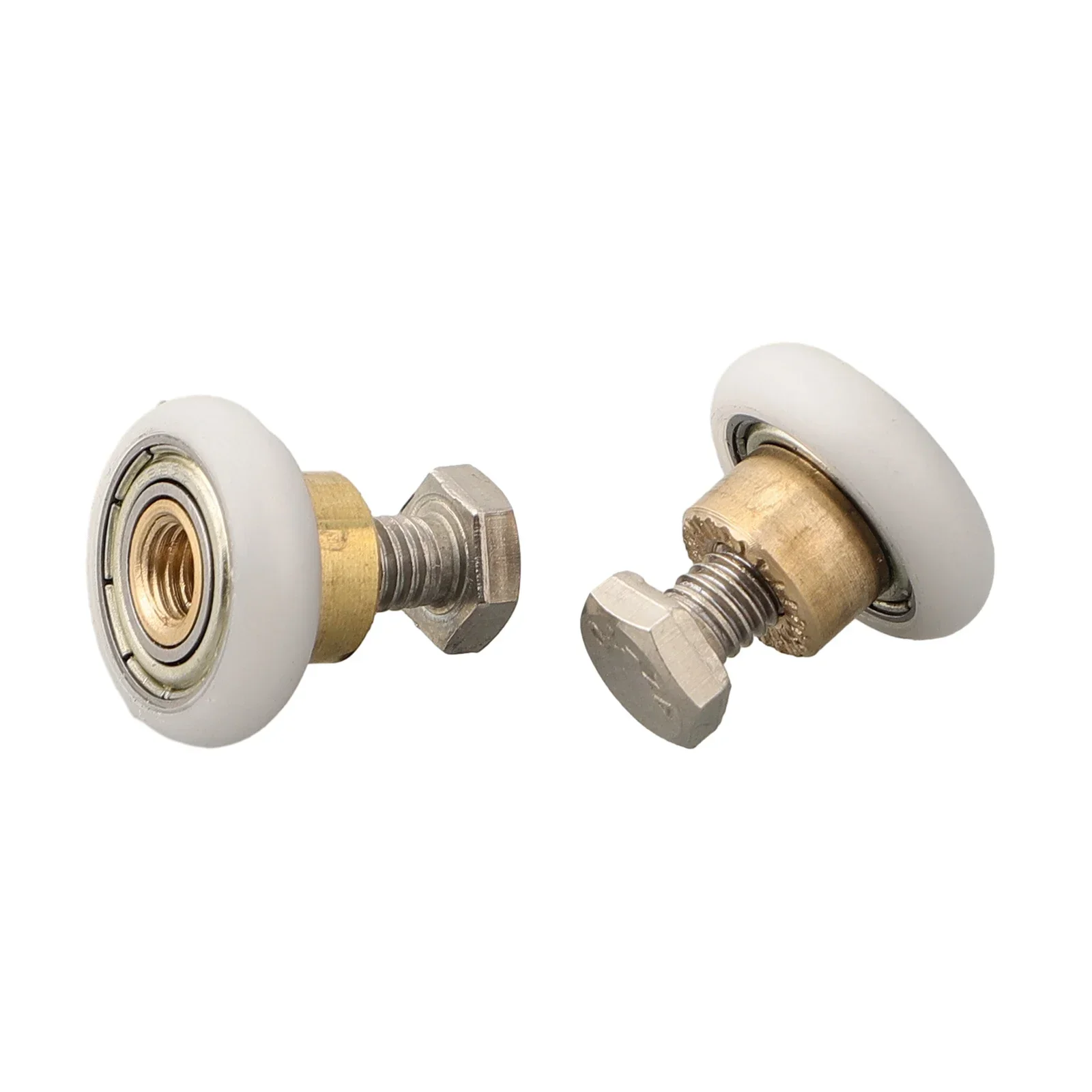 Runners Door Rollers 2 *Screws Brass Centre Nylon Outer Wheel Stainless Steel Screw. For Old Shower Door Rollers.