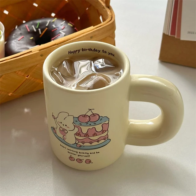 Kawaii Bear Fruit Coffee Cup Cute Ceramic Creative Reusable Korean Cup Tea  Beer Water Milk Breakfast Travel Mugs Drinkware Gift - AliExpress