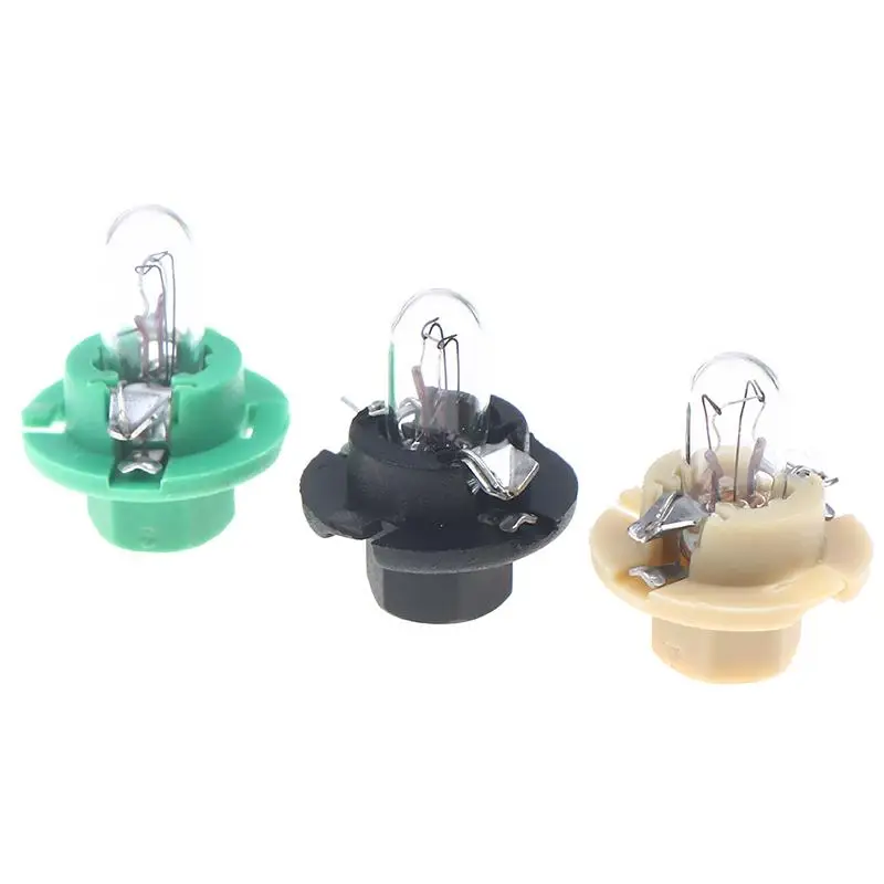 새로운 2pcs T5 전구 램프 자동차 대시보드 계기판 12V 1.2W 1.5W 2W 검정/녹색/노란색 베이스 계기판 표시등 전구