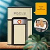 Hot selling aluminum alloy classic cigarette box rechargeable cigarette lighter 20 cigarette box metal pull 6
