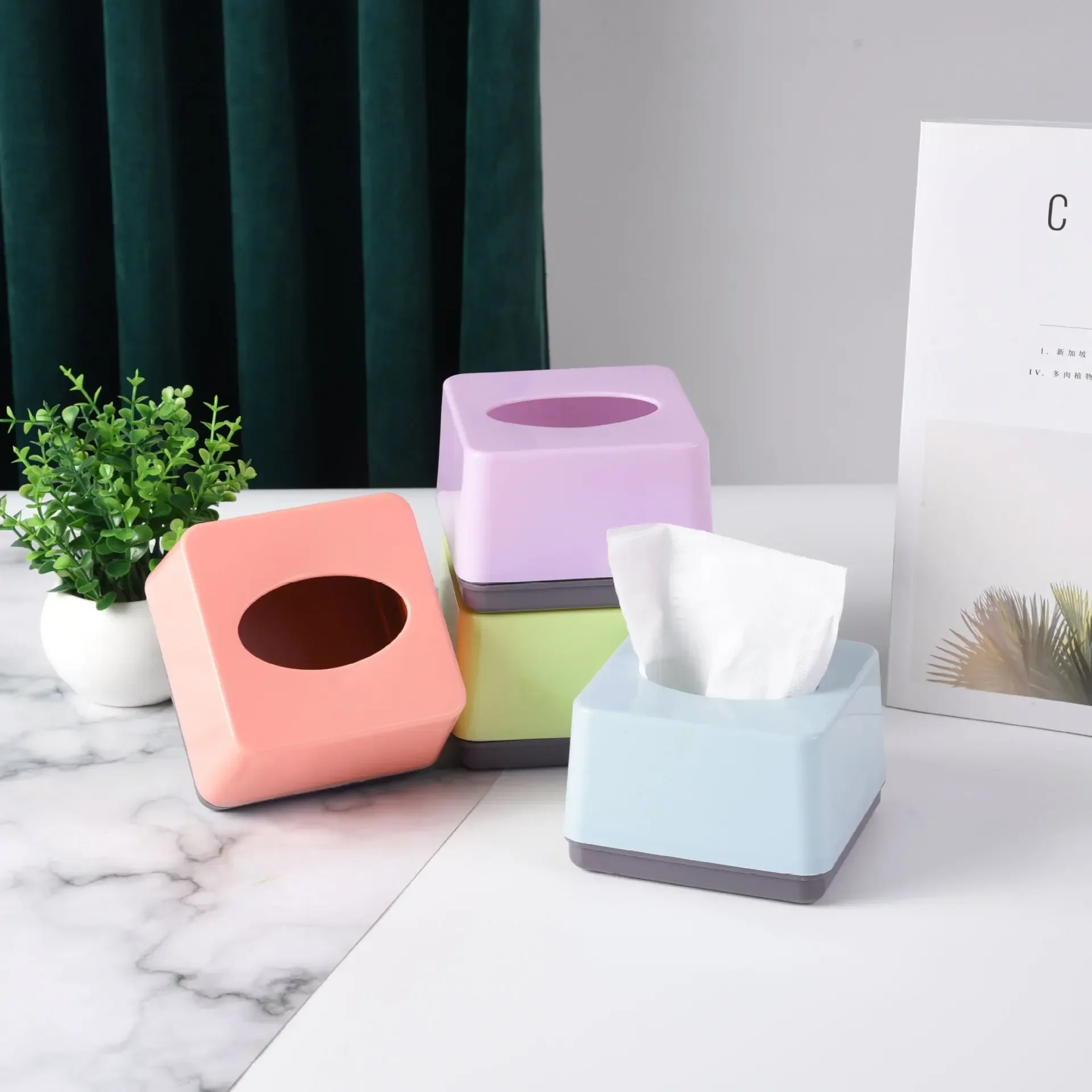 

Customized Nordic color thickened small tissue box, restaurant napkin box