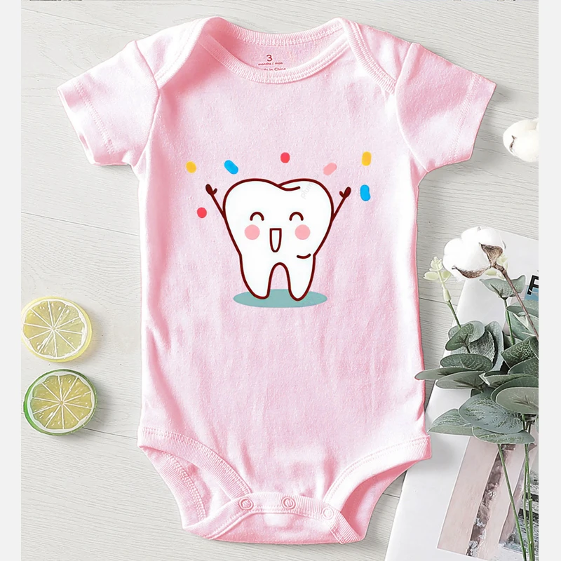 Cotton Bodysuit for Newborns Baby Clothes Newborn Girl Outfit Long Sleeve Toddler Jumpsuit Print First Tooth Baby Girls Clothing Baby Bodysuits are cool