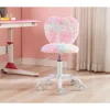 Desk Chair Faux Fur Study Chair for Teenage Girls, Adjustable Heart Shaped Kids Vanity Chair for Bedroom Reading Living Room 2