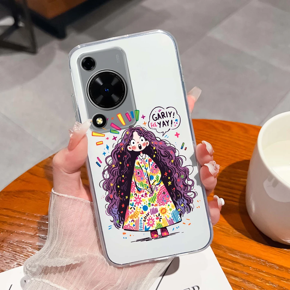 Cool Sweet Style Transparent TPU Silicone Protective Back Cover Case