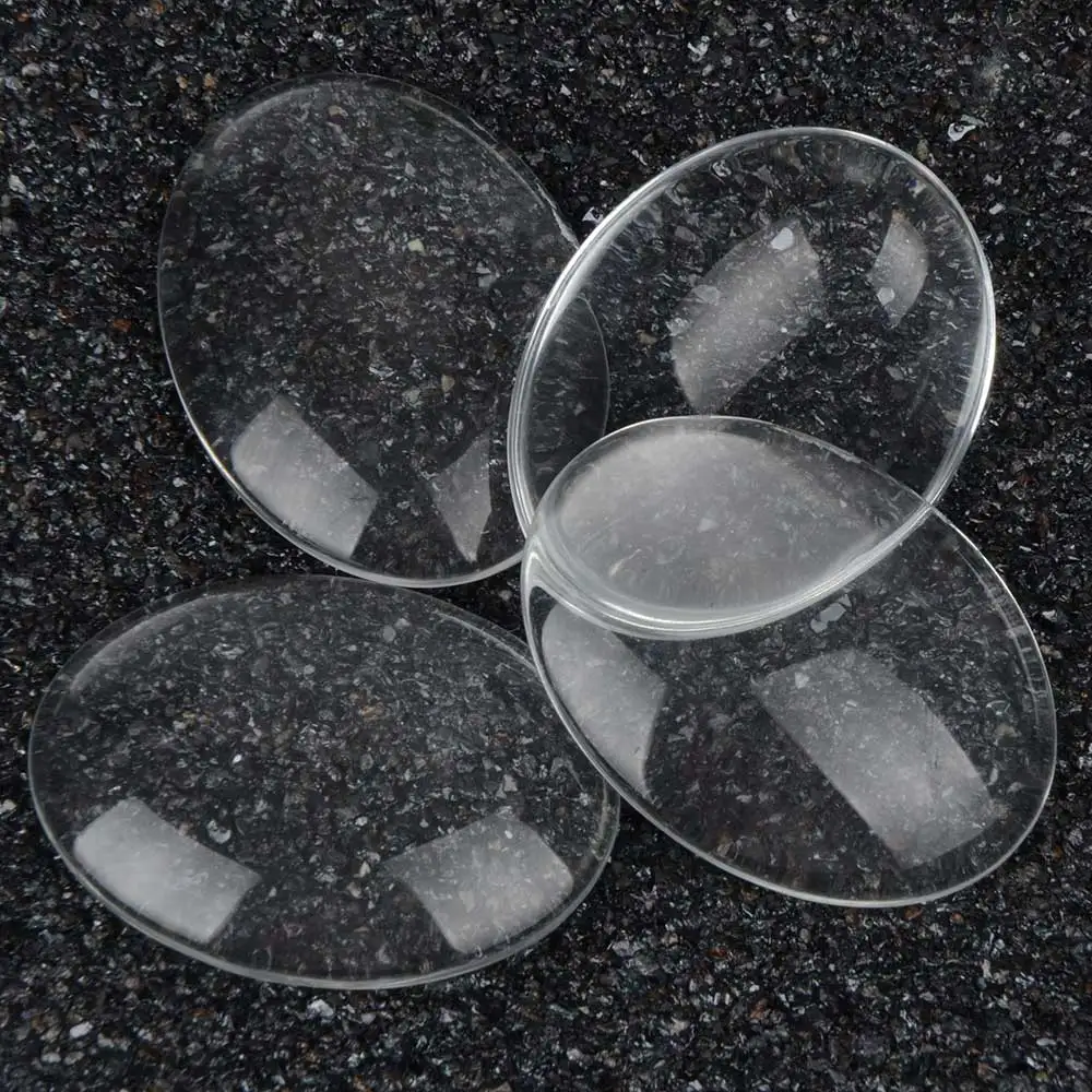 100pcs/Lot 30x40mm High Quality Flat Back Transparent Clear Domed Oval Glass Cabochon Jewelry Accessories For DIY Jewelry Making