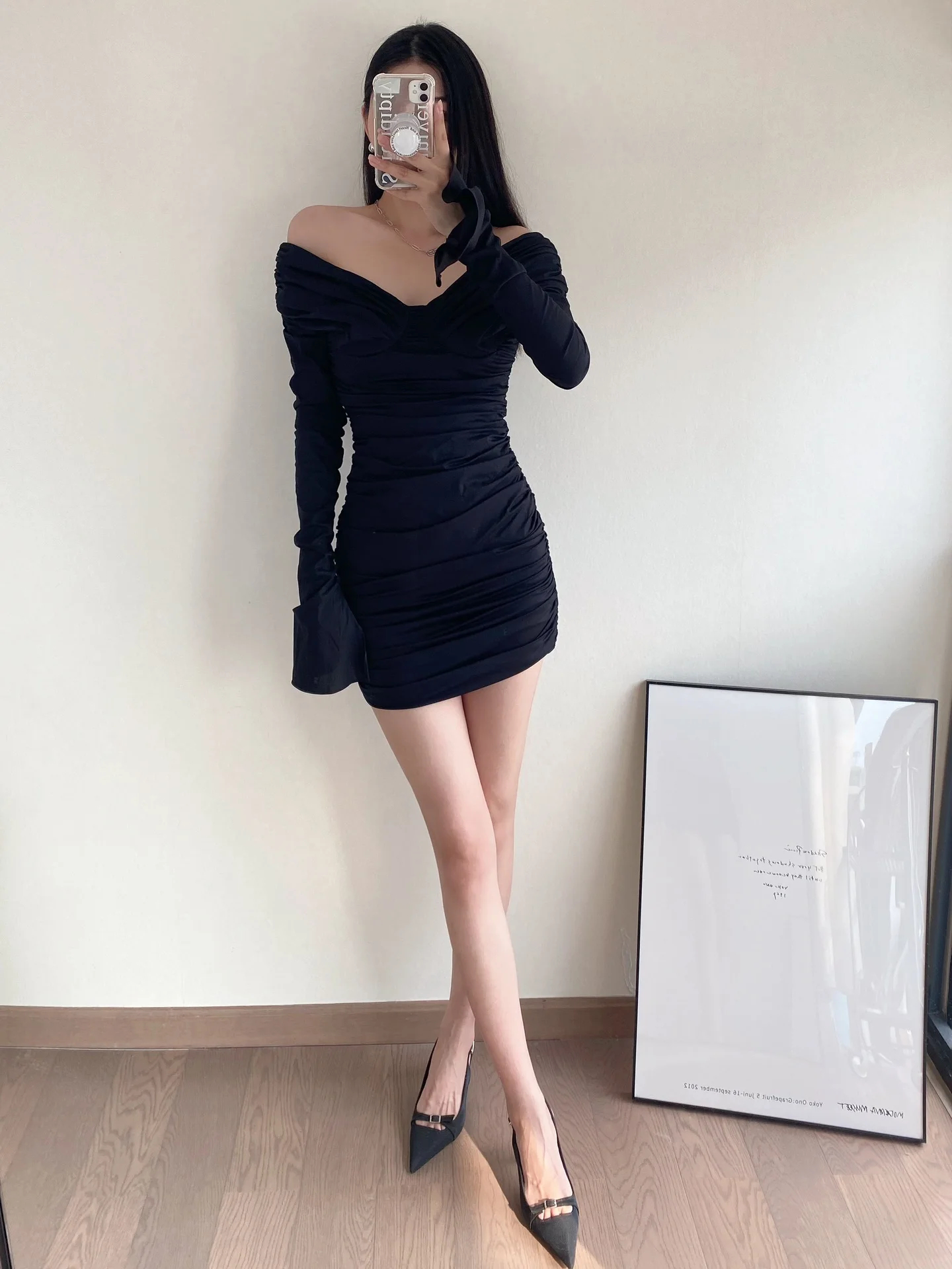

2023 Autumn/Winter Fashion New Women's Clothing off-the-Shoulder Dress 0905