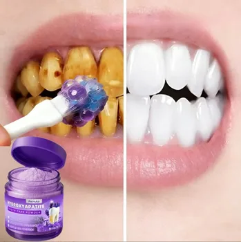 Polvere Viola Sbiancante per Denti, Pulizia Orale, Anti-Carie, Rimuove l'Alito Cattivo, Rafforza le Gengive, Rinfresca, Dentifricio Sbiancante