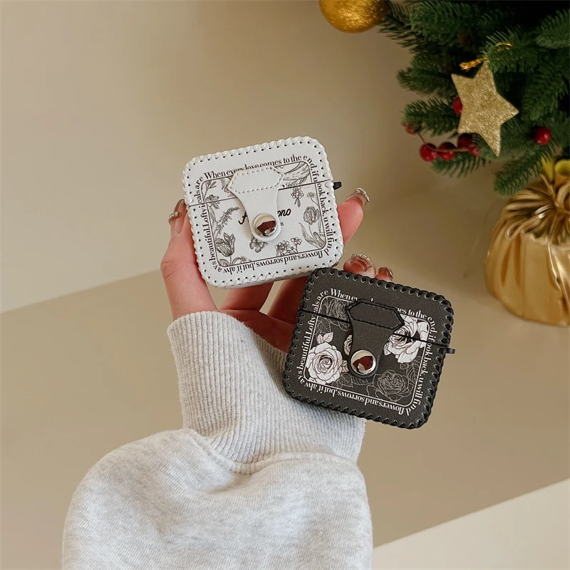 

Роскошные розы цветы мягкая кожа защелкивающиеся наушники для Airpods 3 Pro 2 Bluetooth гарнитура чехол для Airpods 1 2 зарядная коробка