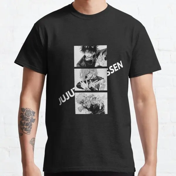 Men's Vintage Anime Graphic T-Shirt - Gojo Satoru Manga Design, 100% Cotton, Funny Short Sleeve Tee Gift