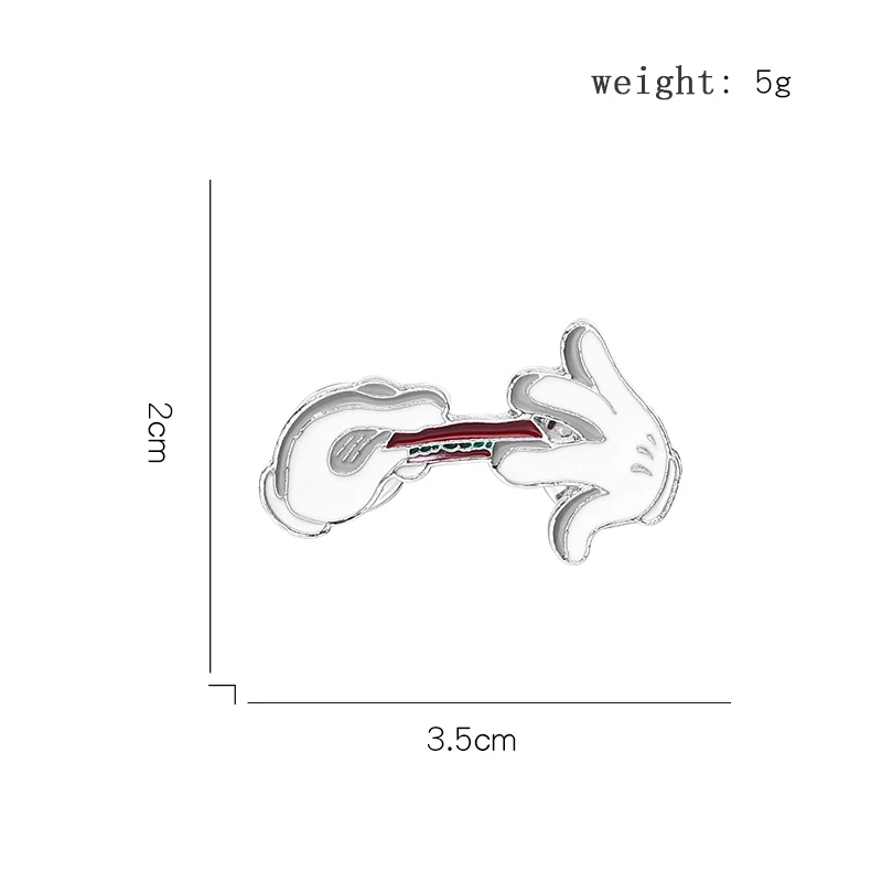 Weiße Hände Emaille Pins Benutzerdefinierte einfache Broschen Revers Abzeichen Cartoon Tier Schmuck Geschenk für Fans Kinder Freunde – Detail 1