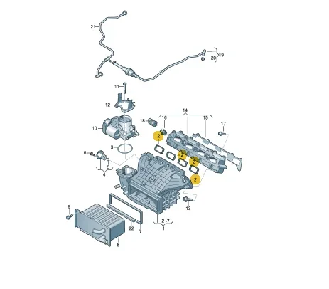 OEM EA111 1.4 엔진 흡기 매니폴드 씰 가스켓 세트 (아우디 A1 A3 8P 폭스바겐 비틀 EOS 골프 제타 파사트 티구안 투란 03C129717A 용)