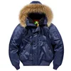 ABOORUN Men's MA1 Bomber Jackets Army Cotton Padded Coats 2