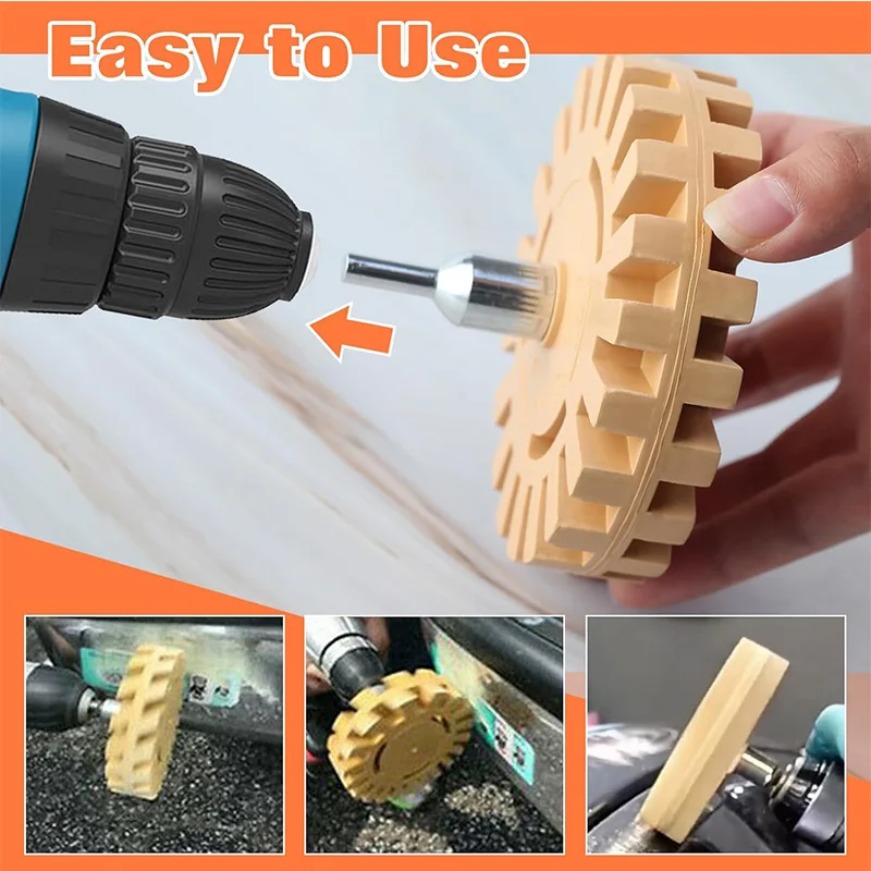 Car Pneumatic Rubber Eraser Wheel Pad Disk Decal Remover Eraser Wheel Auto Glue Sticker Paint Cleaner Car Polish Auxiliary Tool 3