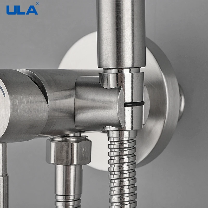 ULA Bidet Faucet Stainless Steel Portable Toilet Bidet Sprayer Set Toilet Faucet Hygienic Shower Hot Cold Water Shoer Head 5