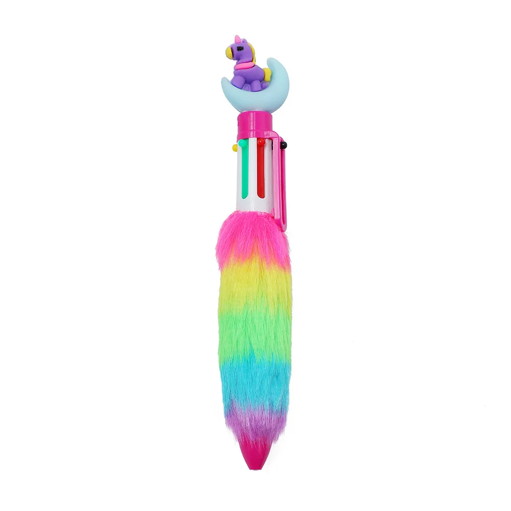 Kawaii Cartoon Mond Plüsch Einhorn 6-Farben-Gelstift Student Love Multifunktionsmarker 0,05 mm Kugelschreiber Kinder Festival Belohnungsgeschenke – Detail 10