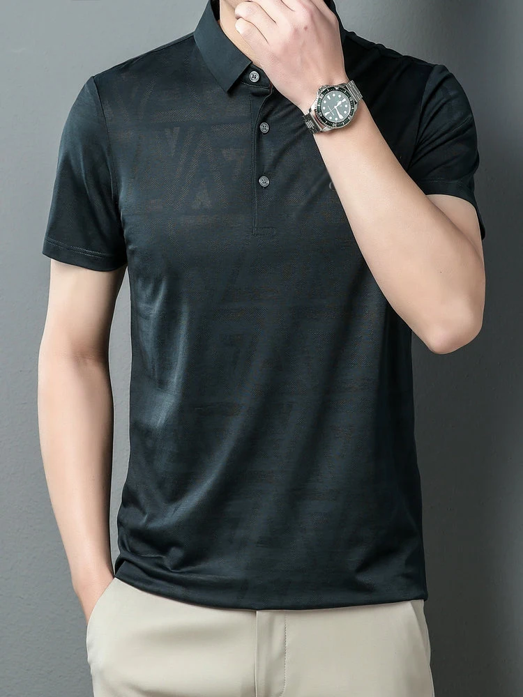 

Рубашка-поло мужская с отложным воротником, короткий рукав, Повседневная Деловая одежда, черный зеленый цвет, лето 2022