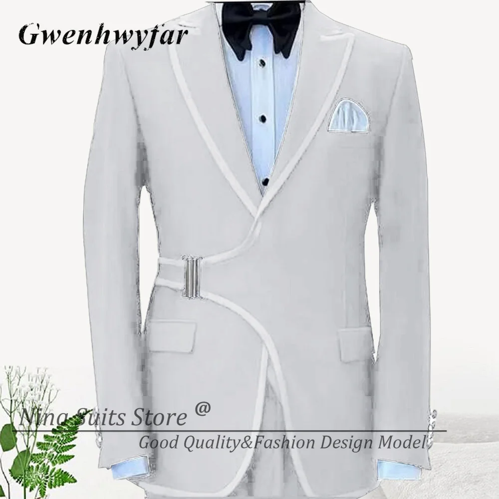 Gwenhwyfar Black Suit Features a Collar with Edging Side Insert Buckle Double Split Customizable Color and Size