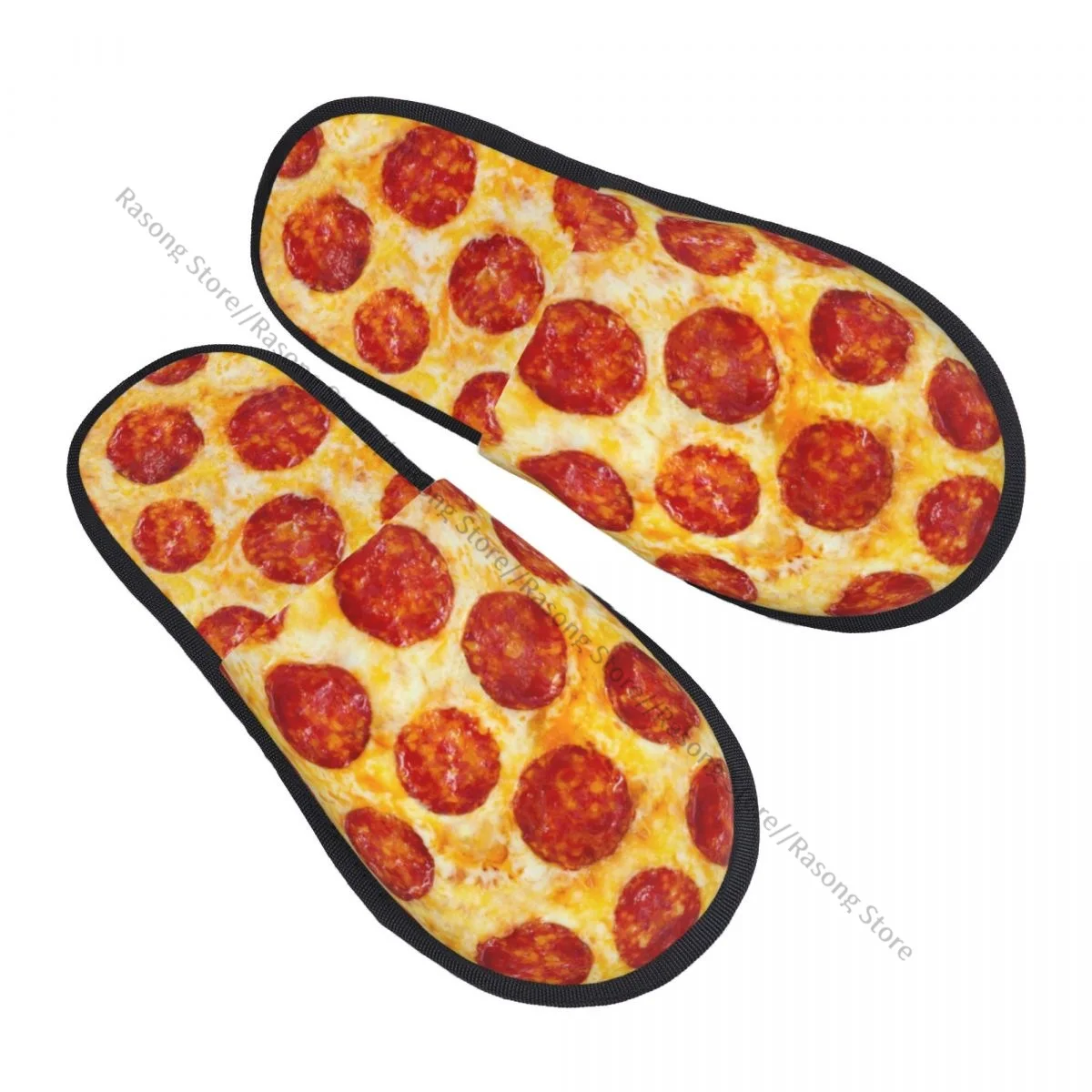 

Indoor Pepper Pizza Warm Slippers Home Plush Slippers Home Soft Fluffy Slippers