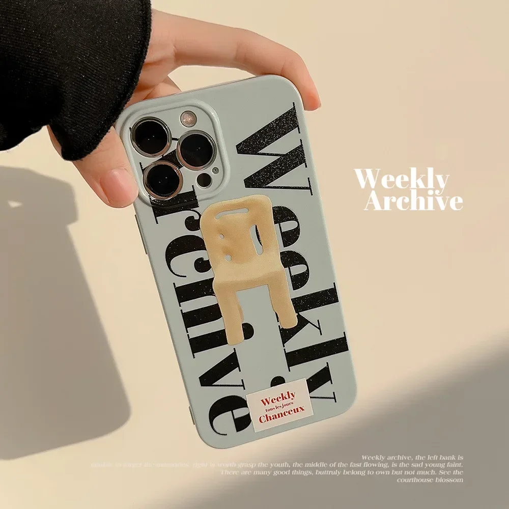 Retro Chair Vintage Art Shell Custodia Protettiva Per Lenti Per Iphone 15 14 13 12 11 Pro Max 14 Plus Custodia Carina Cover Sweet Phone Case