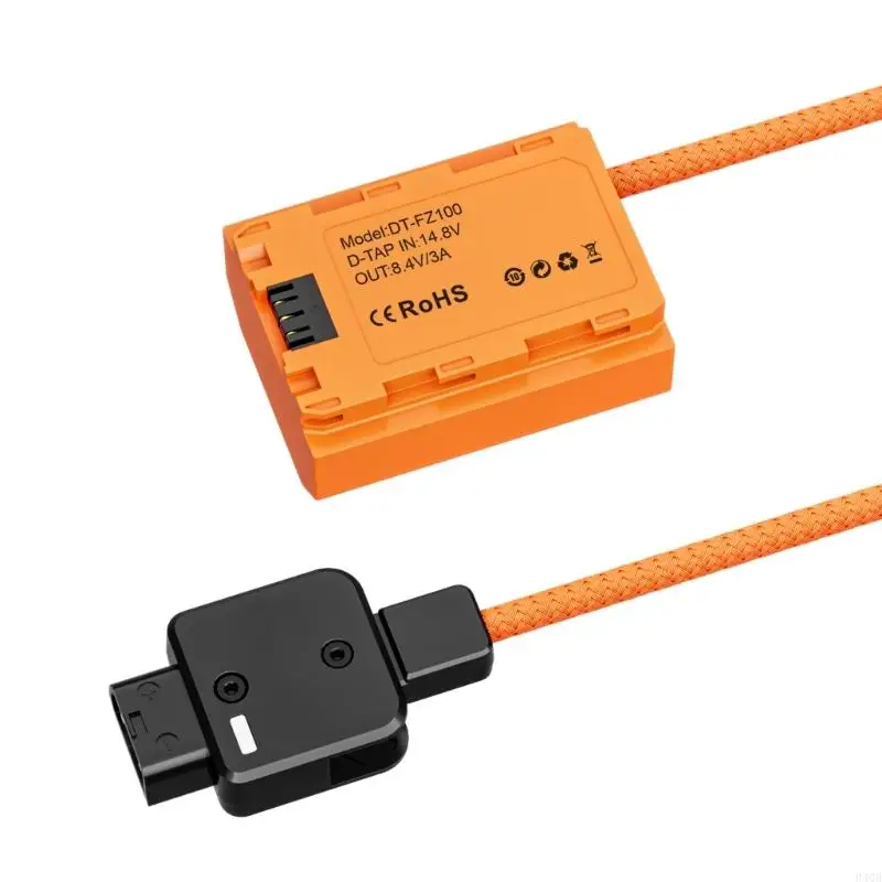 DT-FZ100 D-Tap to NP-FZ100 Dummy Battery Cable Wire DC Coupler Accessory for Sony A7R V/A7 IV/A7S III/A7R IV Camera