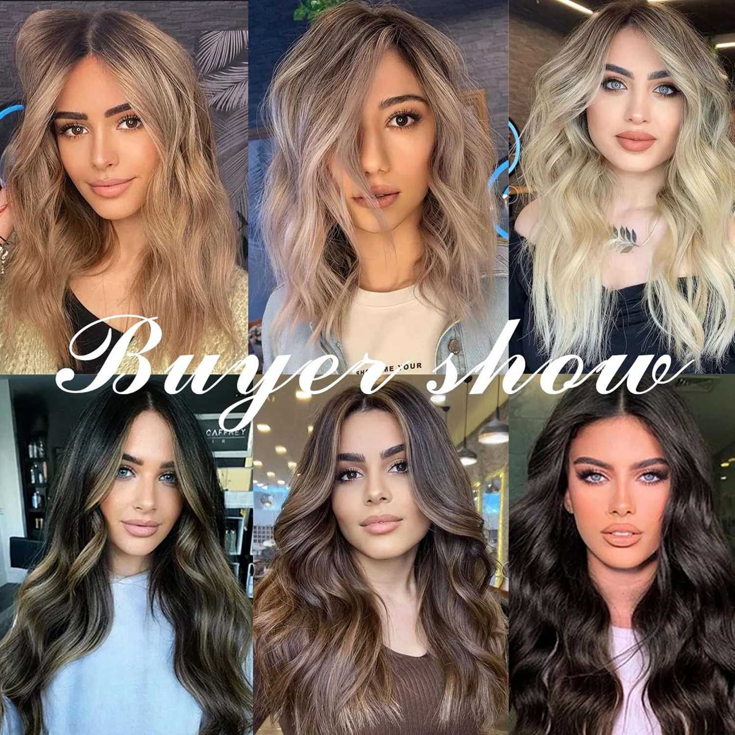 Clip In Hair Extensions 7PCS Full Head 22 Inch Long Curly Wavy Synthetic Hair Pieces Natural Wavy For Women Girls hair extensions