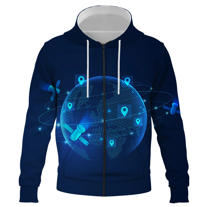 

Hoodies AI technology data trend chart 3D Print Hoodies Zipper Hoodie Loose Long Sleeve Hooded Sweatshirt Streetwear Sudaderas