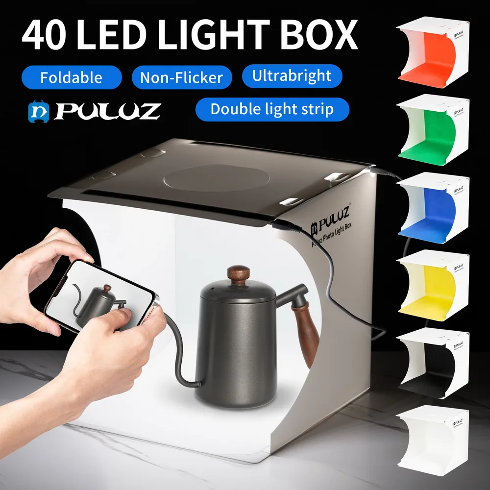 Fotografia Sfondo Piattaforma Led Light Box Tenda Portatile Cube Room Pieghevole Soft Light Bright Shooting Photo Studio Set