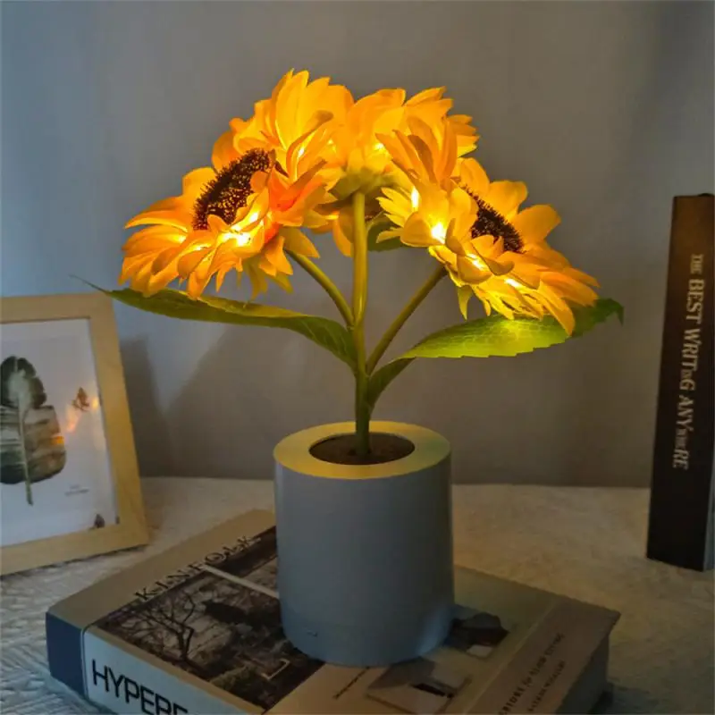 

Rechargeable LED Night Lights Simulation Sunflower Night Light Bedside Decoration Atmosphere Light Birthday Bedroom Lamp