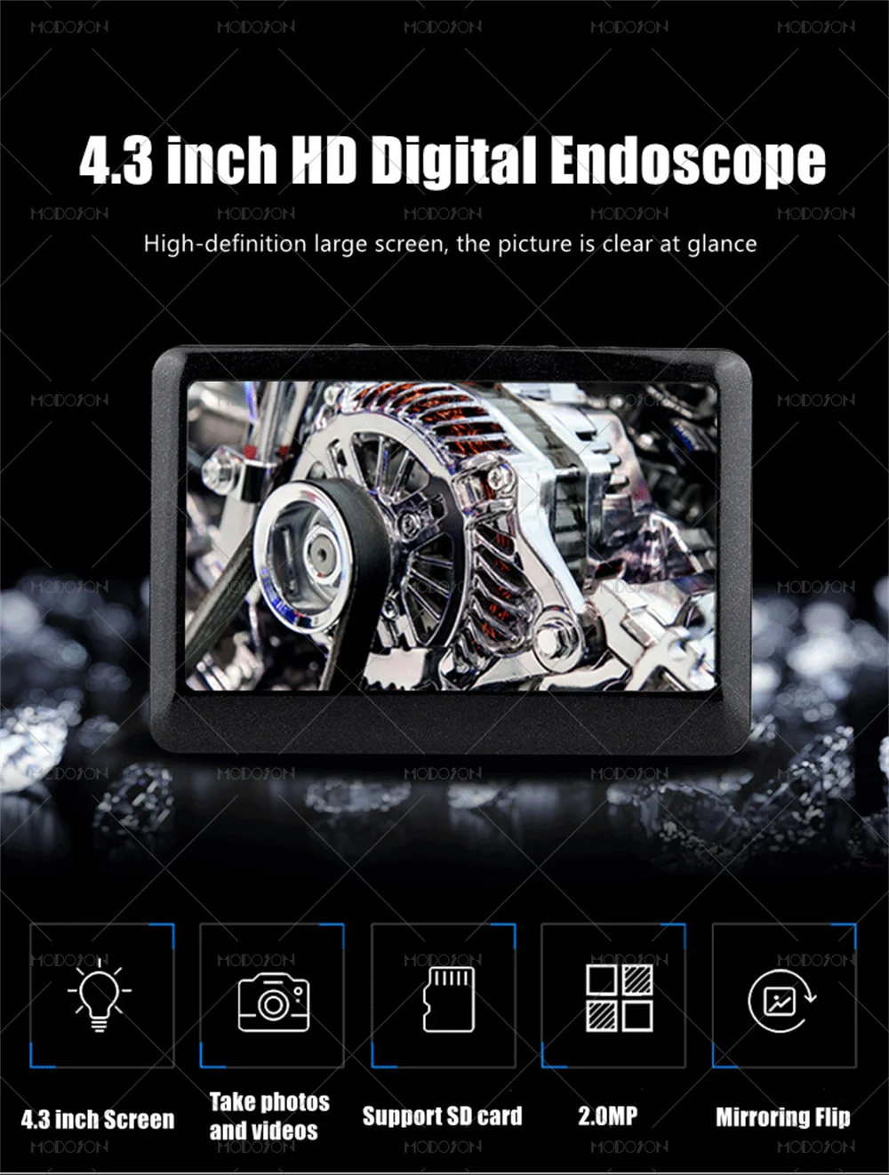 3.9mm 1080P 4.3 inch HD Digital Endoscope Camera 1200mAh Inspection Videoscope Snake Cable Video Borescope Handheld Endoscopy non wifi security cameras