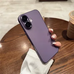 Ultra Thin Matte Soft TPU Case with Glass Camera Protector - iPhone 13 Pro Max (Dark Purple)