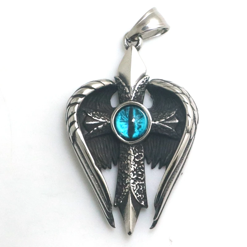 Ciondolo Unisex In Acciaio Inossidabile 316L Cool Angel Blue Eye