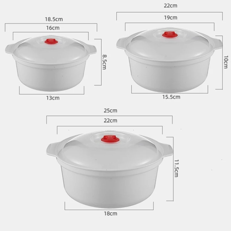 Eco-Friendly Home Kitchen Microwave Heated Rice and Bun Steamer with Lid