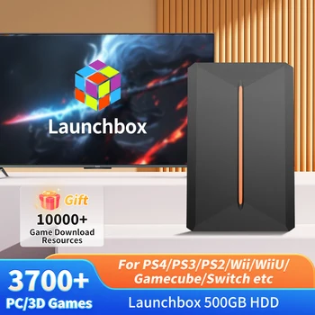 Launchbox 500GB Game Hard Drive Portable Gaming HDD with 3700+PC/3D Games for PS4/PS3/PS2/Wii/WiiU/Switch Game Console for PC 1