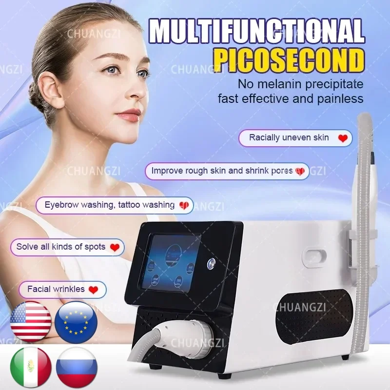 Professional Tattoo Removal Laser Machine Pico Q-Switch Nd-YAG Portable Skin Whitening Device Beauty Salon Carbon Stripping