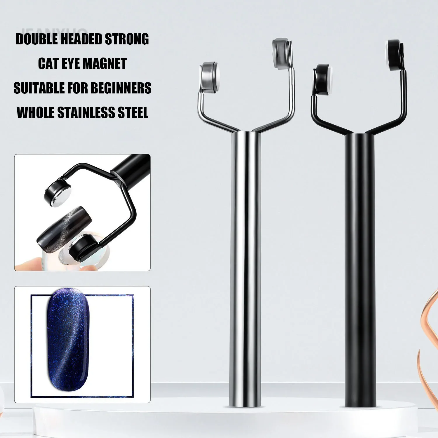 Y-shape Strong Stick for Nail Cat Eye Double Head UV Gel Polish Nail Art Tool Effect Manicure Magnet Stick Manicure Tools Cat Eye Nail Tool Magnetic Nail Art Tools Magnetic Nail Pen Magnetic Nail Tools Nail Care Tools