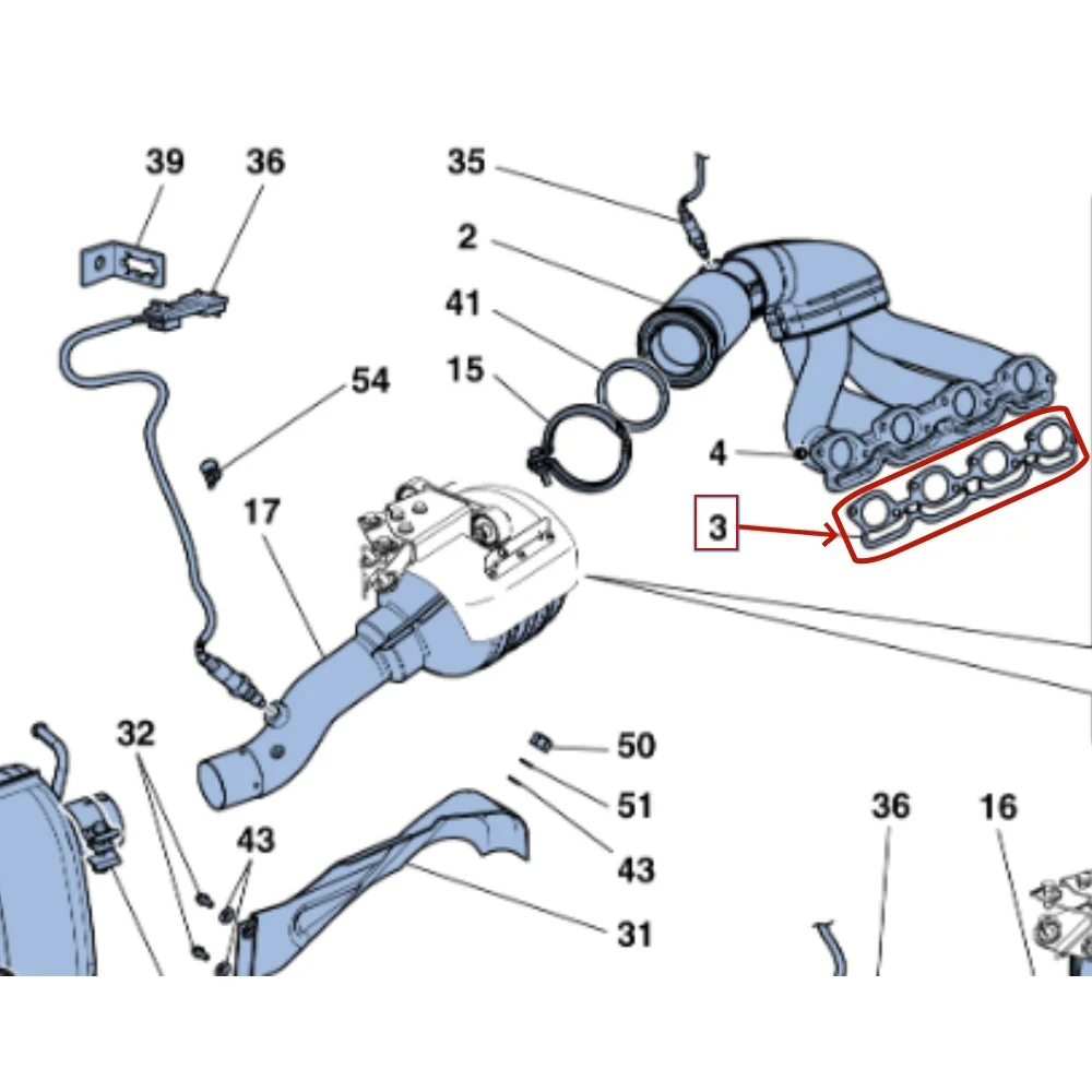 For Ferrari California 458 Exhaust Manifold Gasket 268256
