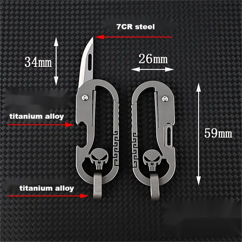Creative Titanium Alloy Keyring Knife EDC Pocketknives Outdoor