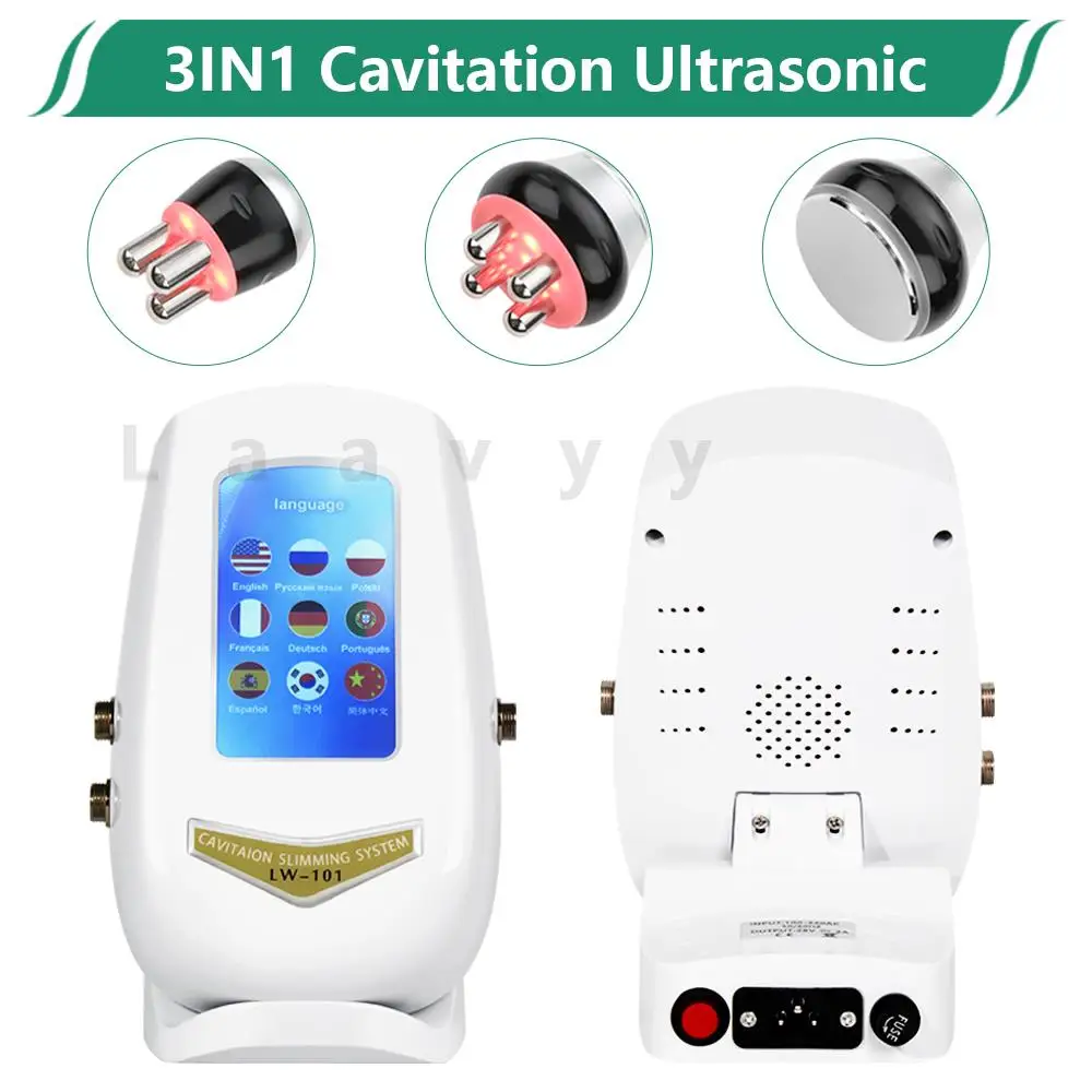 

3IN1 Cavitation Ultrasonic Body Slimming Machine RF Beauty Device Facial Massager Skin Tighten Lifting Fat Burner Machine 40K