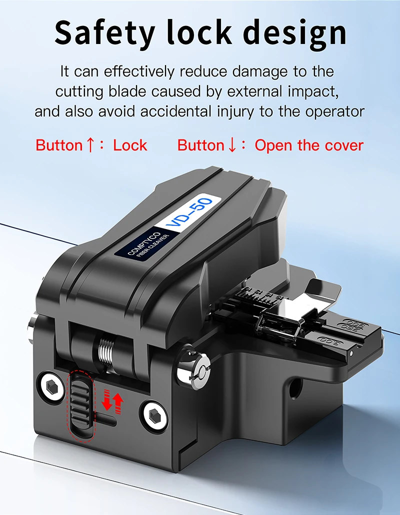 VD-50 Fiber Cleaver High Precision Optical Fiber Cutter FTTH Tool One-step Fiber
