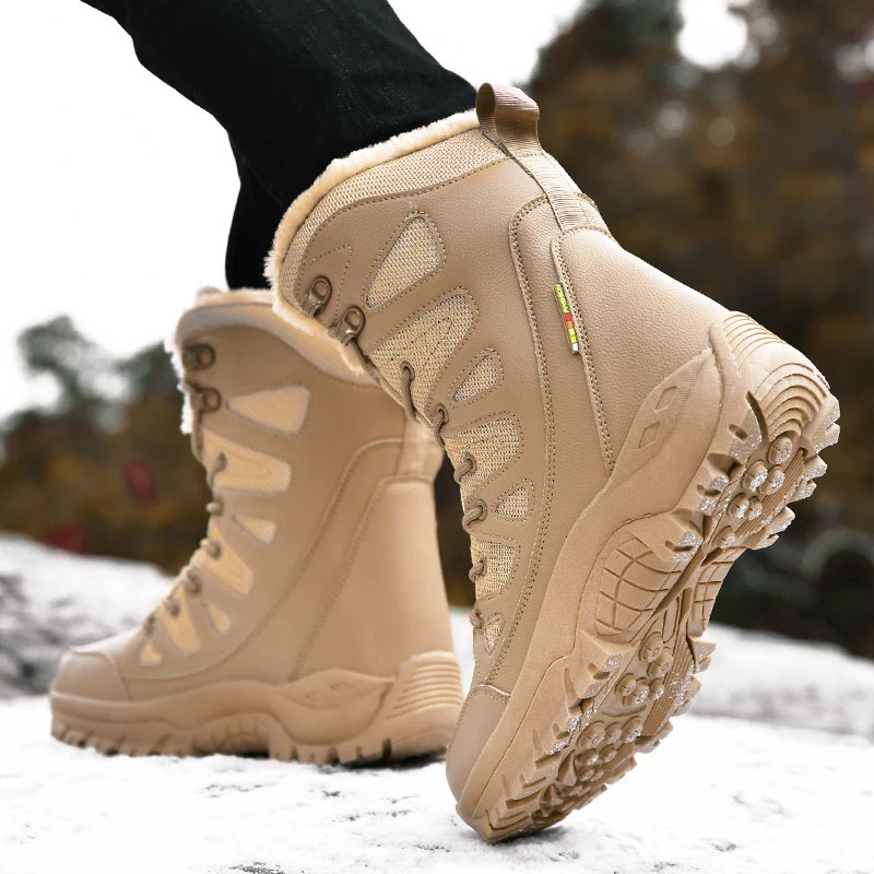 Men's Military And Tactical Boots, Black High-Top Army Boot, Soldier Training Boot, Puncture