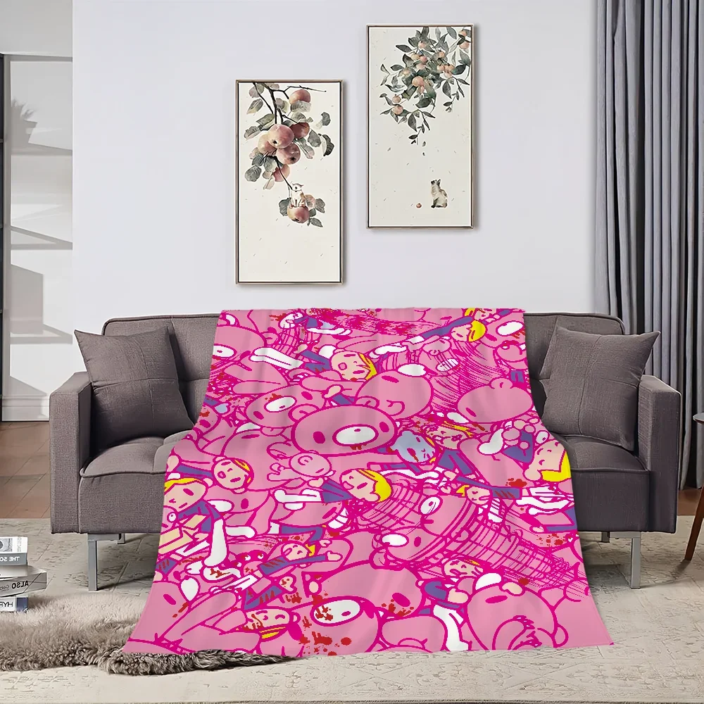 Pink Cartoon G-Gloomy Bear cute Blanket Skin friendly comfort warm soft plush blanket suitable sofa living room office bedroom 4