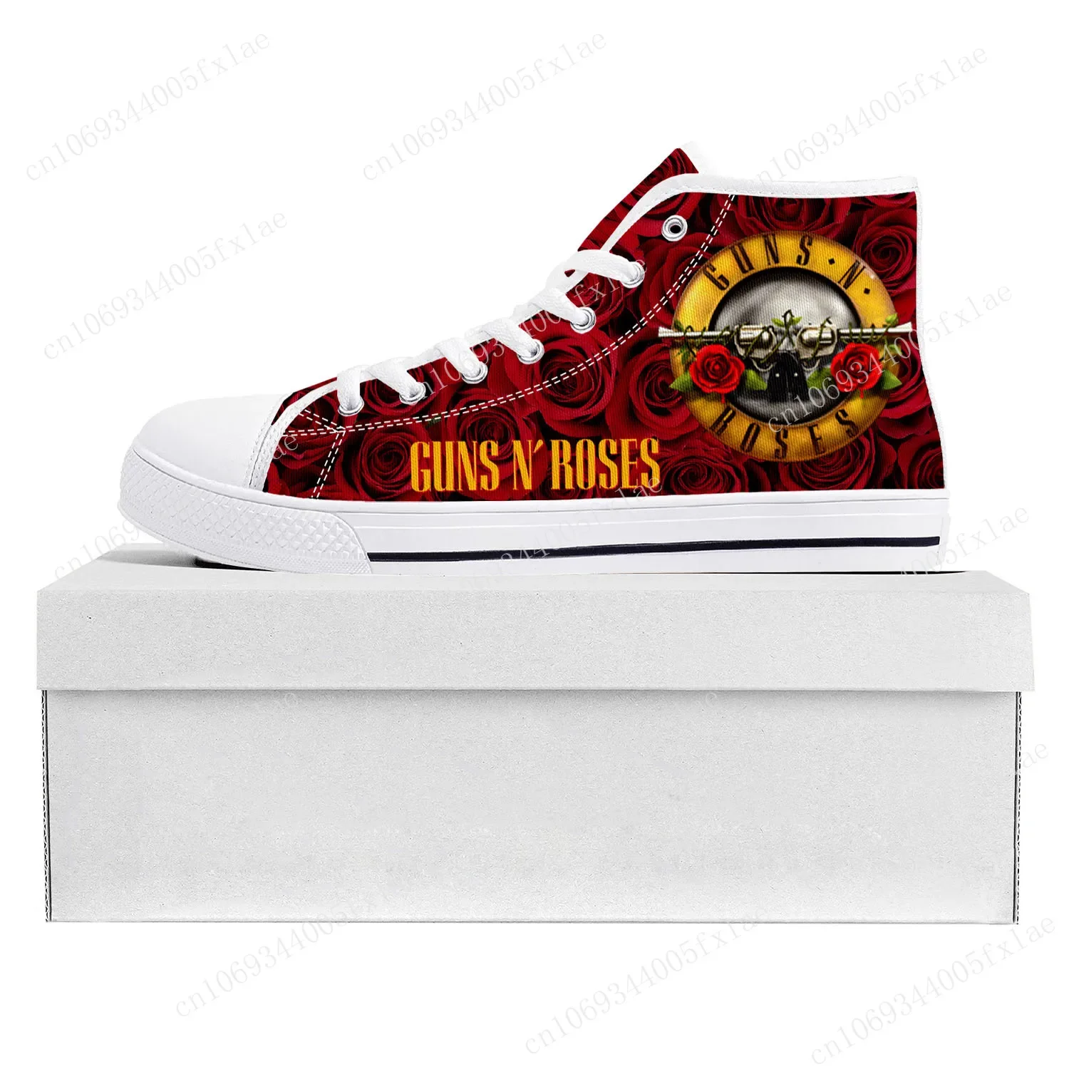 Guns N Roses Heavy Metal Rock Band High Top High Quality Sneakers Mens Womens Teenager Canvas Sneaker Couple Shoes Custom Shoe