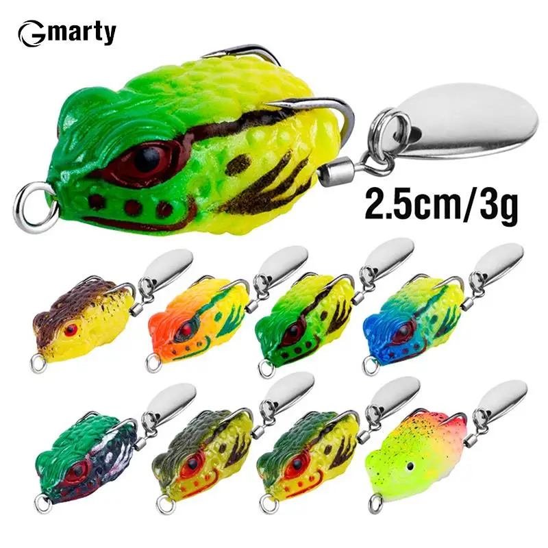 Outdoor Luya Long-Range Thunder Frog 2.5Cm/3G Mini Frog Hits Black Software Toad Frog Double Hook Noise Paillettes