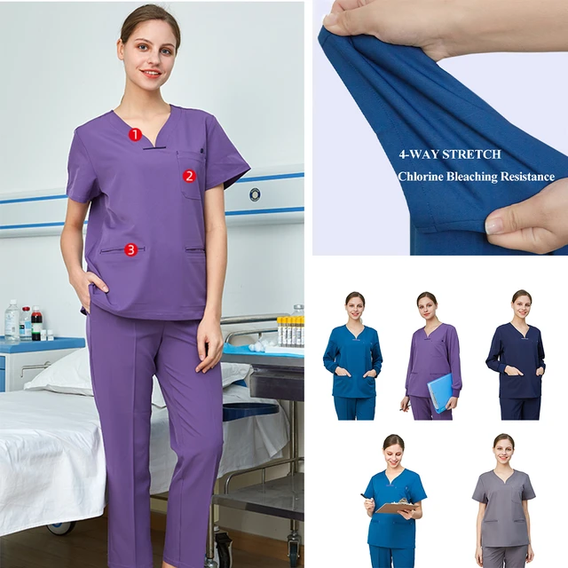 Medical Scrub Suits Sanitary Uniform Hospital Doctor Nurse Uniform Surgical Scrub  Suit Beauty Pullover Overall Beauty Salon Set - Medical - AliExpress