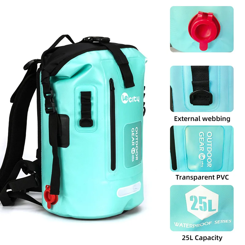 1 Piece Waterproof Bag Bucket Bag Waterproof Bag Beach Rafting Swimming Bag  Outdoor Backpack Waterproof Dry Bag