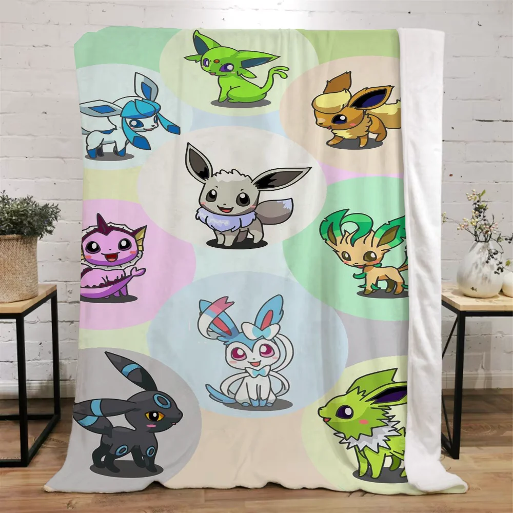 Pokemones Thick Blankets for Winter Blanket King Size Home Interior Knitted Plaid Microfiber Bedding Bed Throw Beach Towel Knee 2