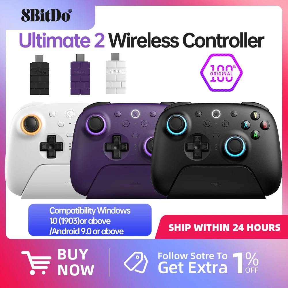 Bezprzewodowy kontroler gier 8BitDo Ultimate 2 za $43.98 / ~170zł