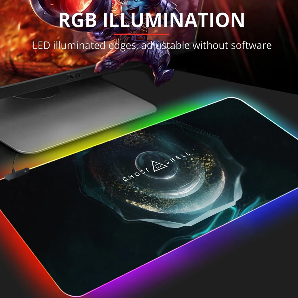 

RGB коврик для мыши, большой коврик для мыши, компьютерный коврик для мыши, большой коврик для мыши, коврик для мыши с призраком, коврик для клавиатуры, Настольный коврик