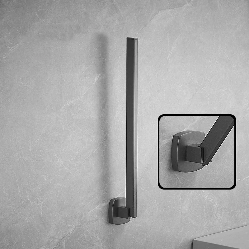 Punch/No Punch Stainless Steel Swivel Towel Bar Movable Single Towel Rails Gray Chrome Rotation Bathroom Accessories